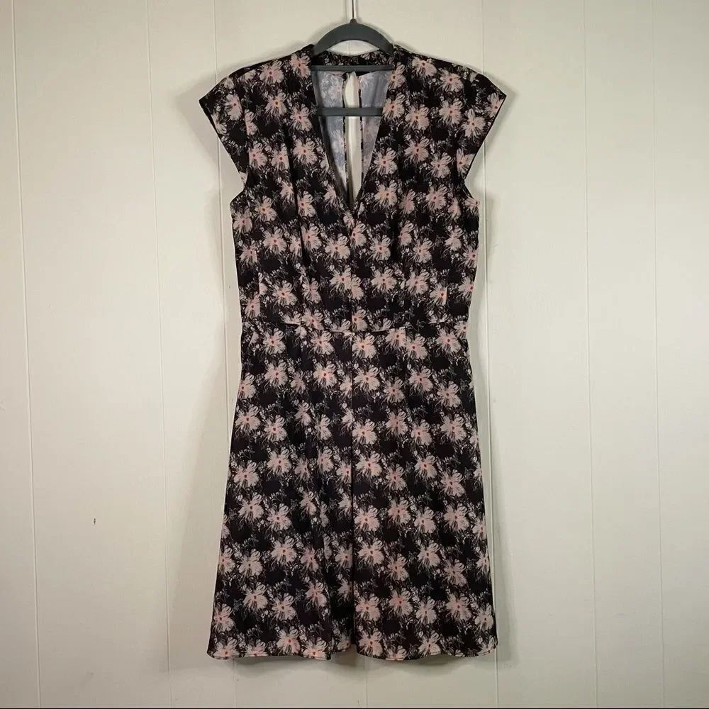 Reiss Crawford Floral Dress Pink Gray Size 6
